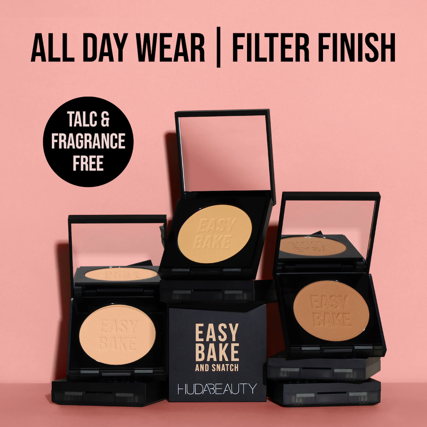 HUDA BEAUTY  Easy Bake and Snatch PRESSED Talc-Free Brightening and Setting Powder Color: Cupcake