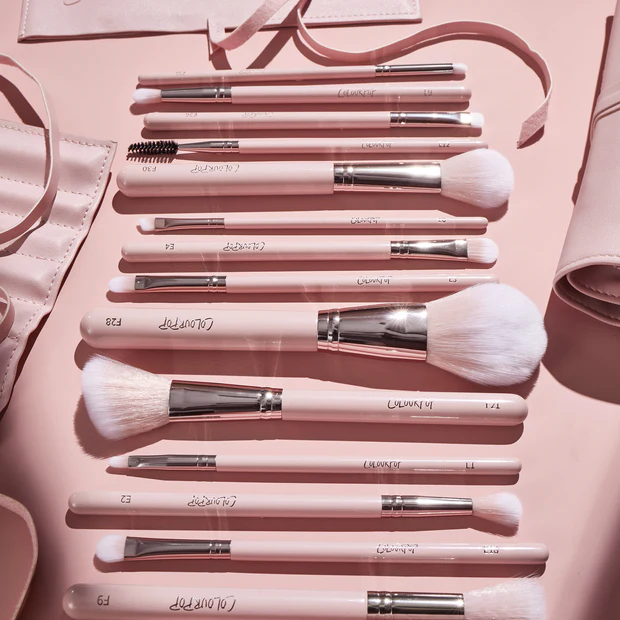 Colourpop Face & Eye Brush Set Smoke 'N Roses Brush Roll