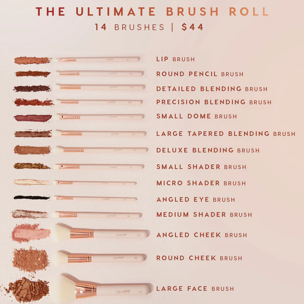 Colourpop Face & Eye Brush Set Ultimate Brush Roll