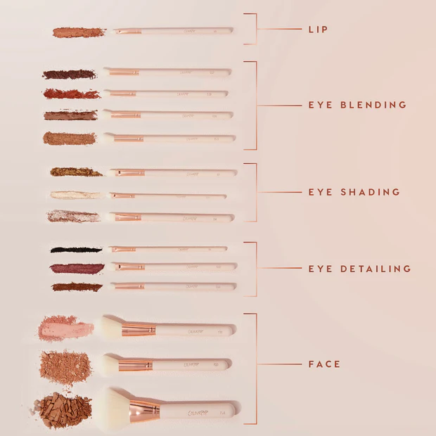Colourpop Face & Eye Brush Set Ultimate Brush Roll