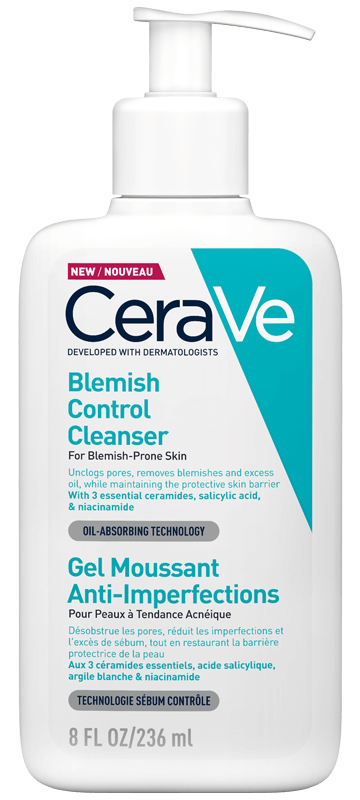 CERAVE Blemish Control Face Cleanser with 2% Salicylic Acid & Niacinamide for Blemish-Prone Skin 236