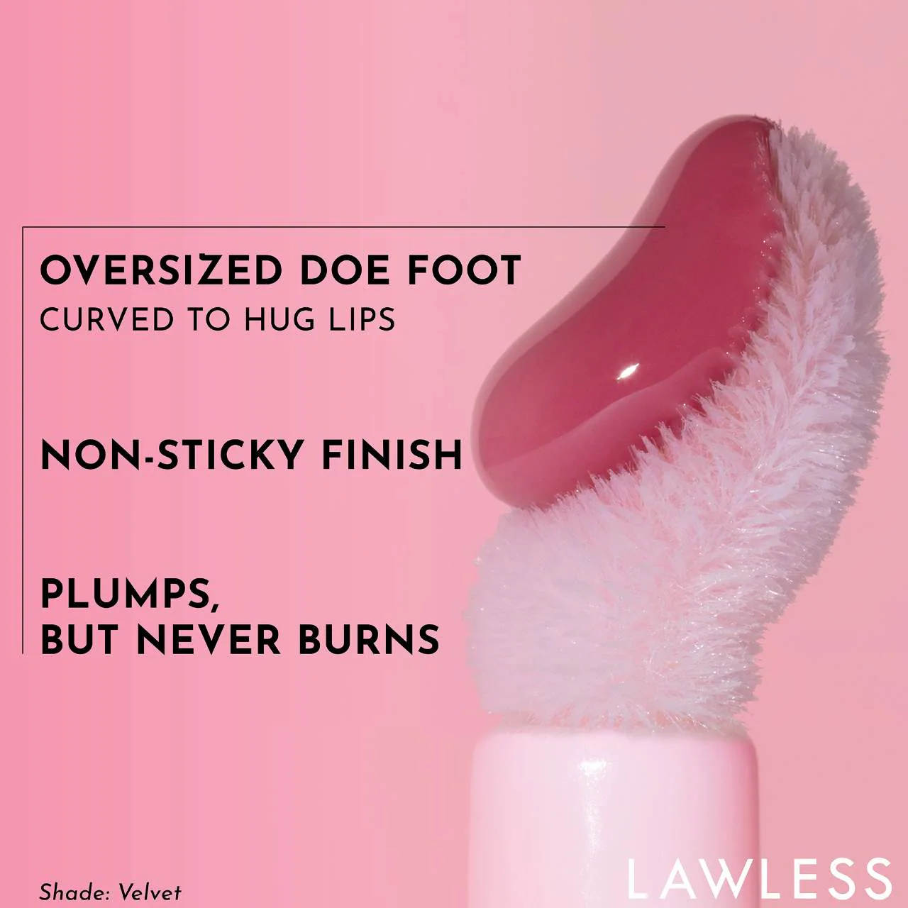 LAWLESS  Forget The Filler Lip Plumper Line Smoothing Gloss Color: Velvet