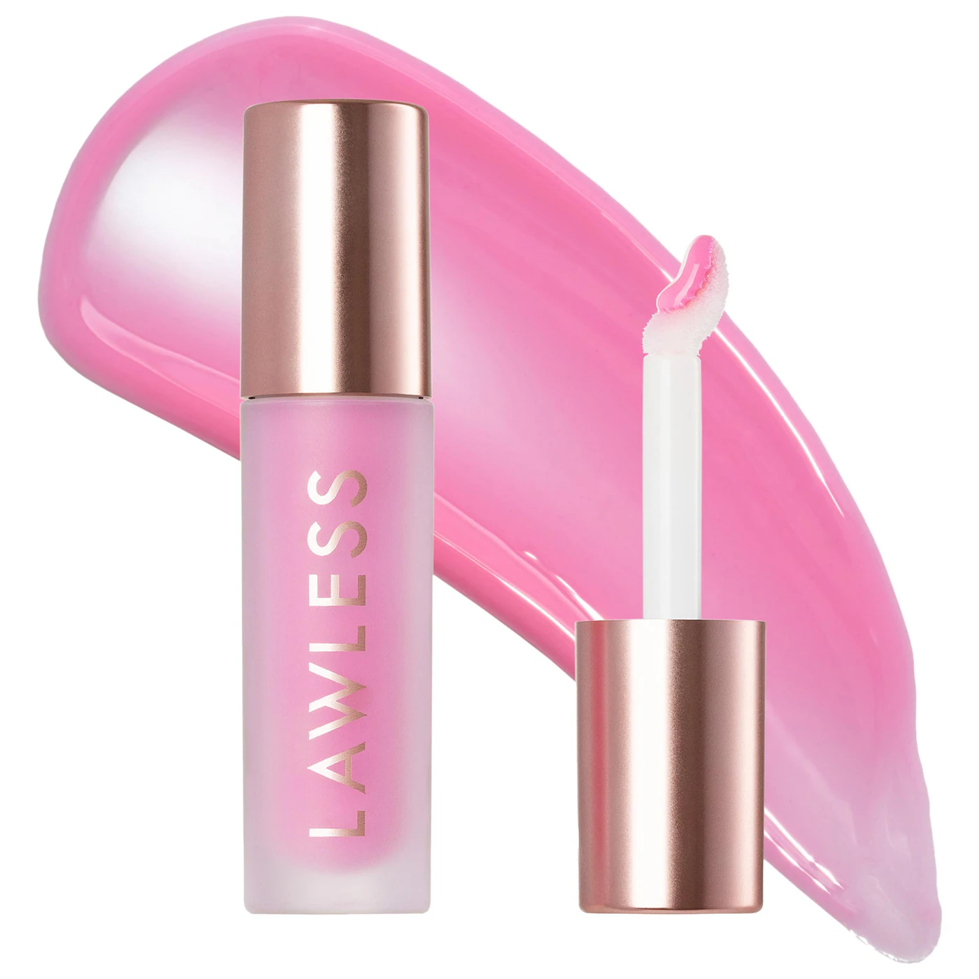 LAWLESS  Forget The Filler Lip Plumper Line Smoothing Gloss Color: Daisy Pink 