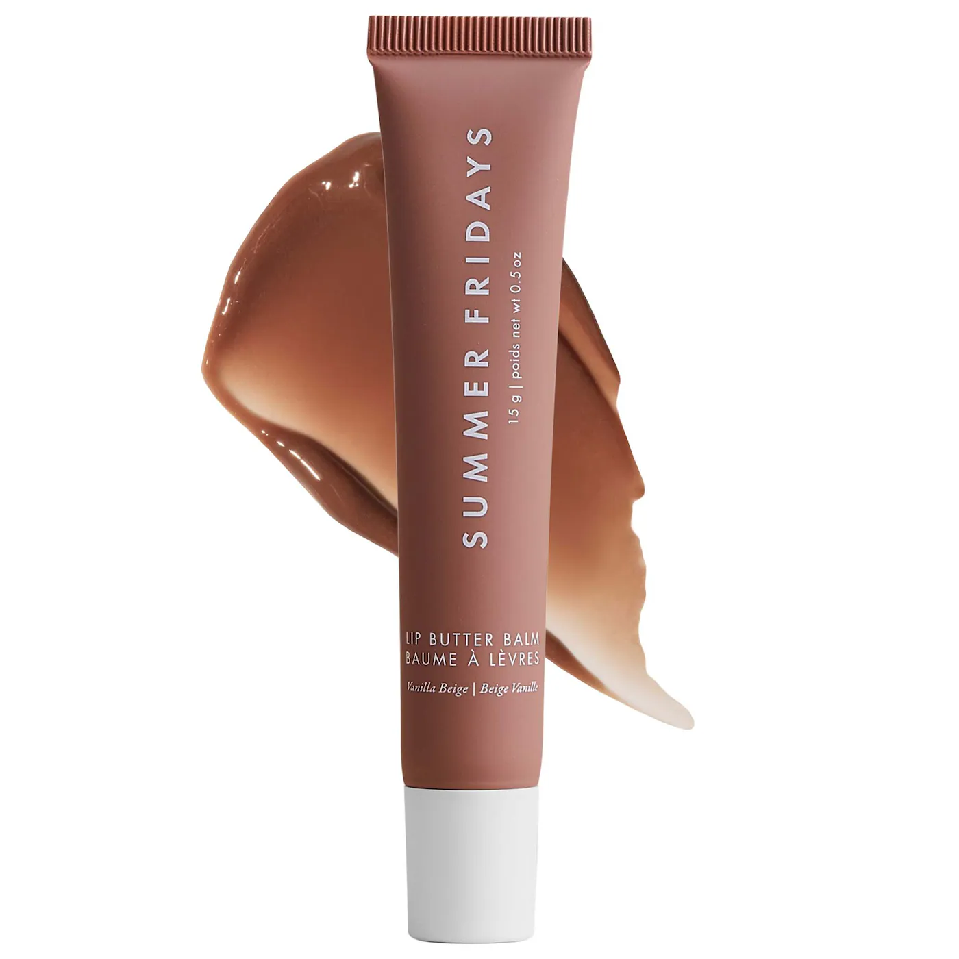  Summer Fridays  Lip Butter Balm Treatment for Hydration + Nourishing Shine Color: Vanilla Beige 