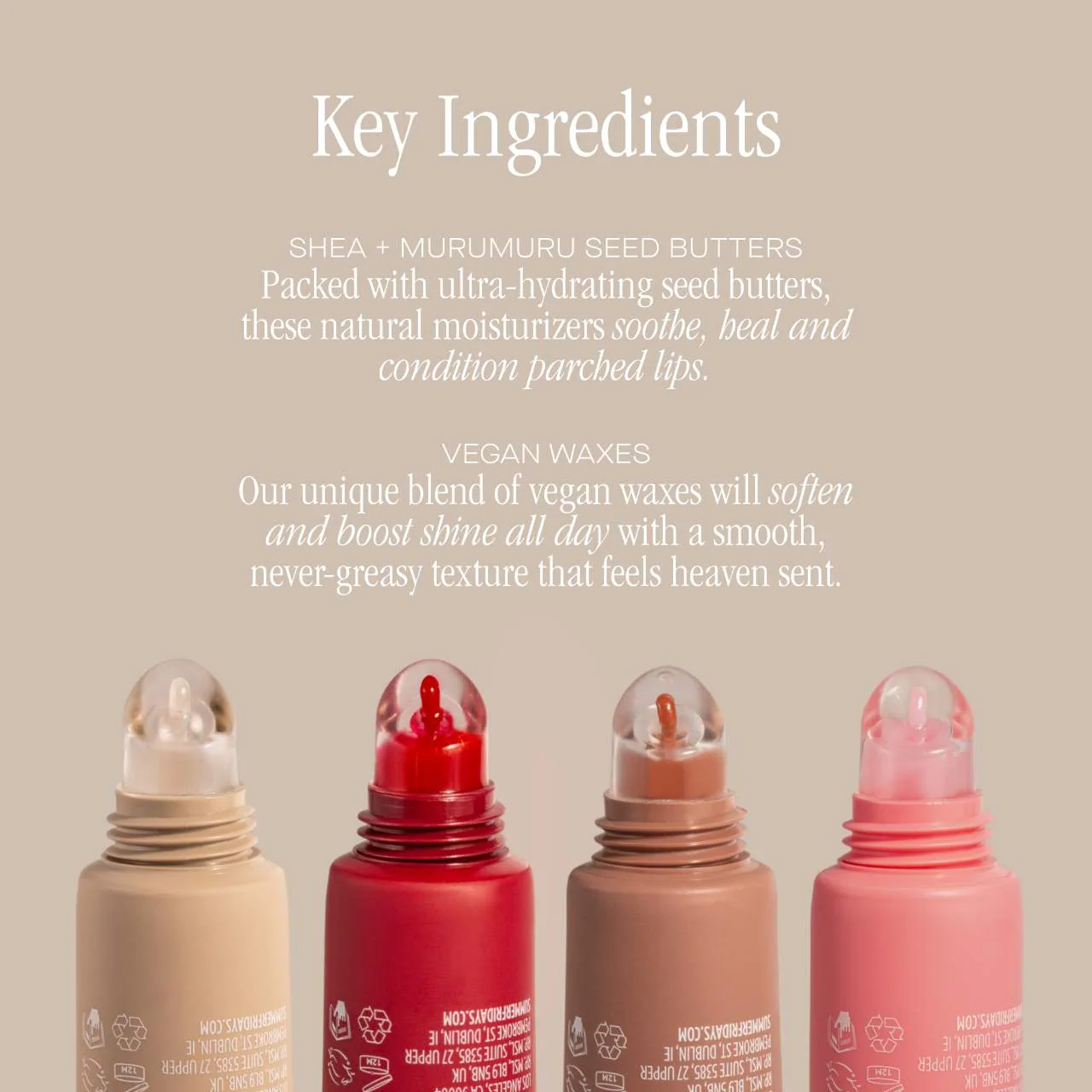  Summer Fridays  Lip Butter Balm Treatment for Hydration + Nourishing Shine Color: Vanilla Beige 