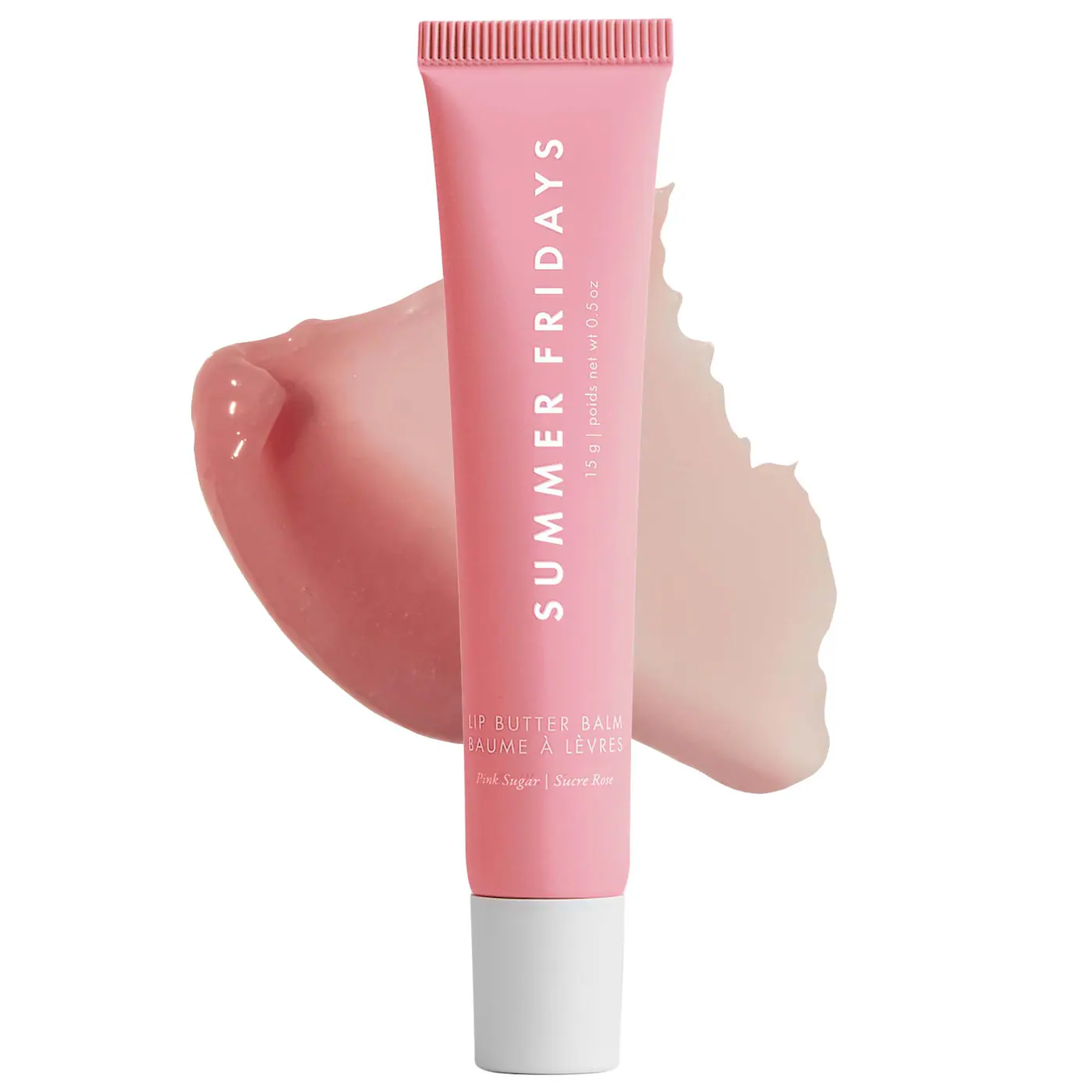  Summer Fridays  Lip Butter Balm Treatment for Hydration + Nourishing Shine Color: Pink Sugar